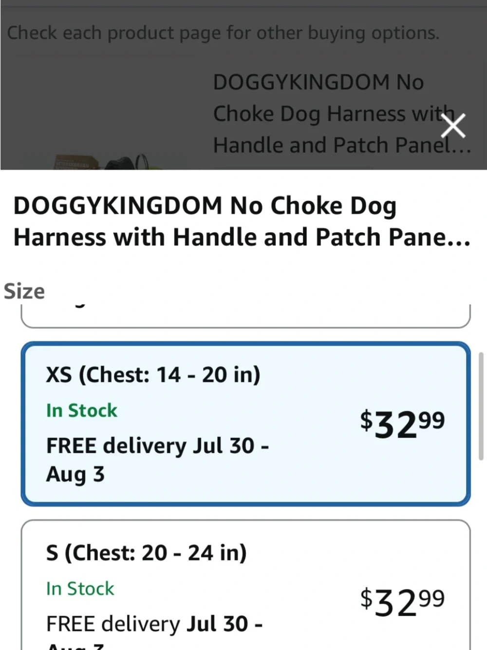 Doggy Kingdom High-Visibility Green No-Choke Dog Harness with Handle size XS